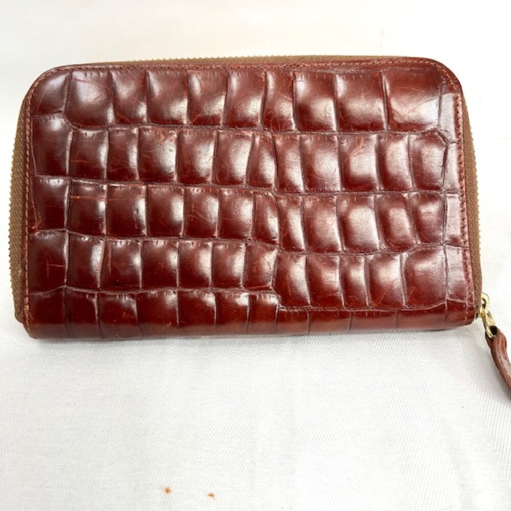 RARE leaher Bugendy Crocodile Hiroko Koshino bis Long Wallet full zip wallet(16 - Picture 5 of 10